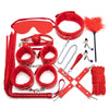 Buy beginners bondage set. 11 piece bondage set in red with chain leash and storage bag included. Brought to you by Eden&#39;s Temple Sex Shop Ireland.