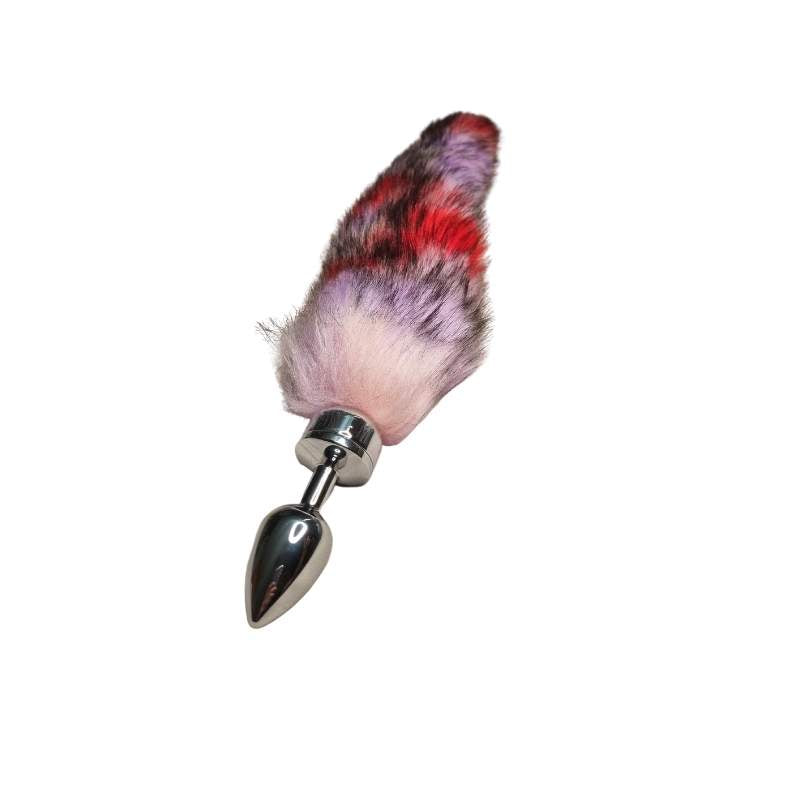 foxtail butt plug, red, pink and black from eden's temple