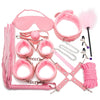 Buy beginners bondage set. 11 piece bondage set in pink with chain leash and storage bag included. Brought to you by Eden&#39;s Temple Sex Shop Ireland.