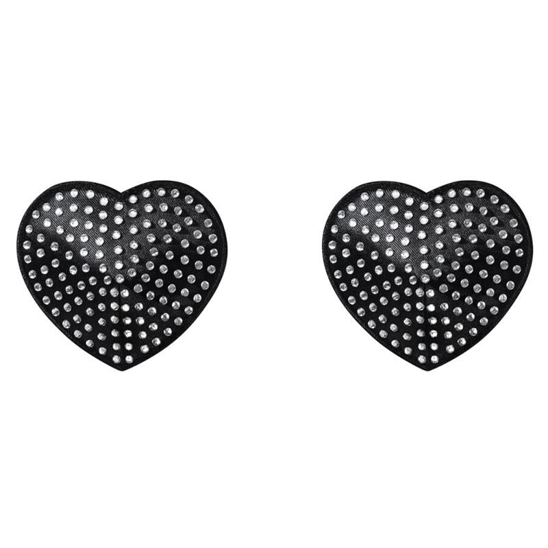 Heart Shaped Nipple Covers with Crystal Studs - Eden's Temple Eden's Temple Sex Toys & Fetish Wear Ireland