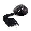 Heart Sequin Nipple Covers with Tassels - Black