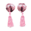 heart sequin nipple covers with tassels - pink from eden&#39;s temple kink boutique ireland