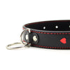 Collar with heart inlay and chain leash for bdsm games from eden&#39;s temple kink boutique
