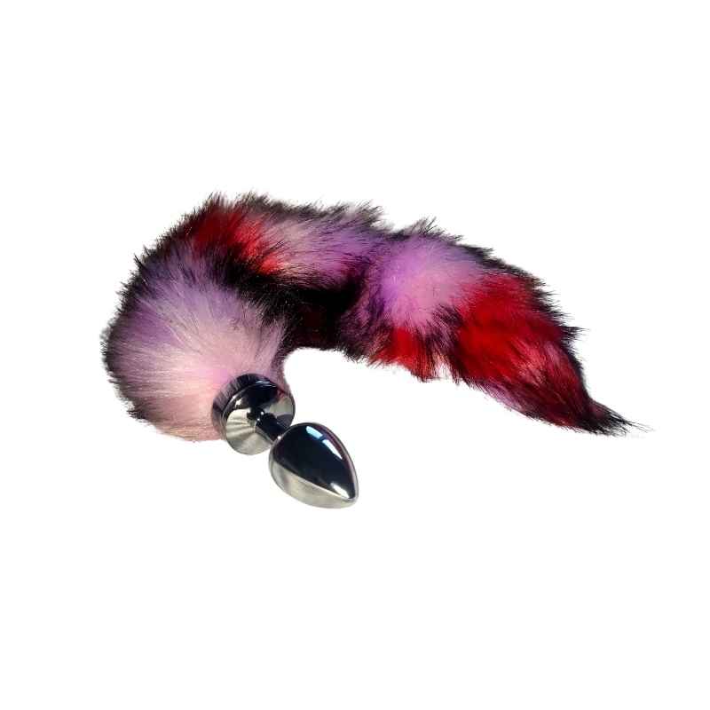 foxtail butt plug, red, pink and black from eden's temple