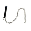 2 foot long chain leash with p u leather handle from edens temple